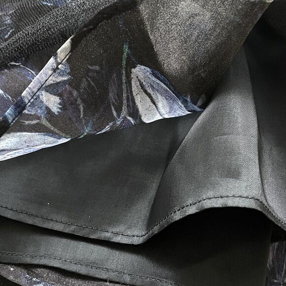 Jill Jill Stuart Floral Printed Organza Mesh Fit & Flare Blk Cocktail Dress - Picture 15 of 15